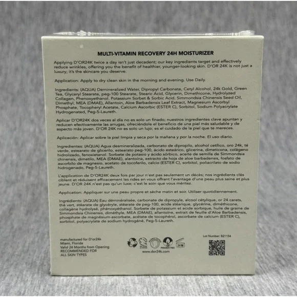 D'OR24K Prestige Multi-Vitamin Recovery 24H Moisturizer 50ml New Sealed - Picture 3 of 6